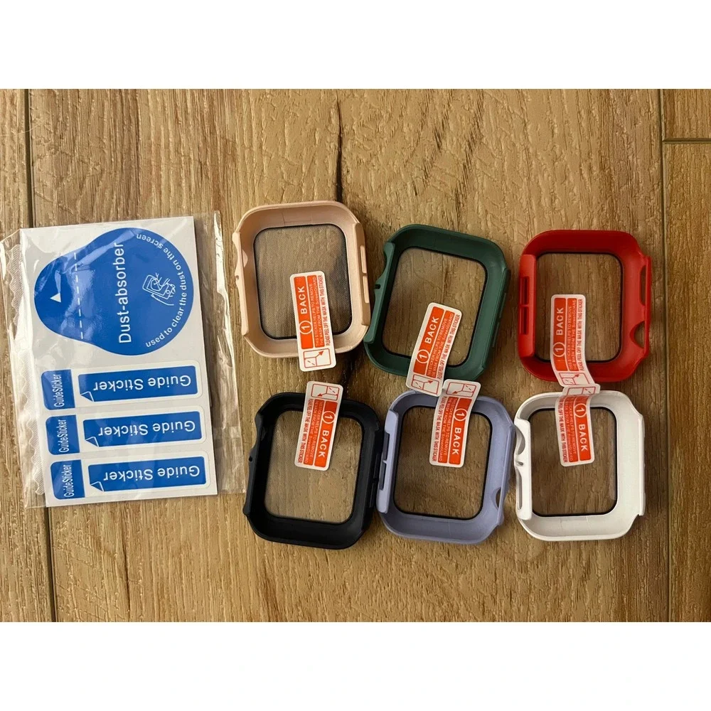 Apple Watch Case Lot/ 6-Pack Unisex 44mm Multicolor Tempered Glass Bumper Device